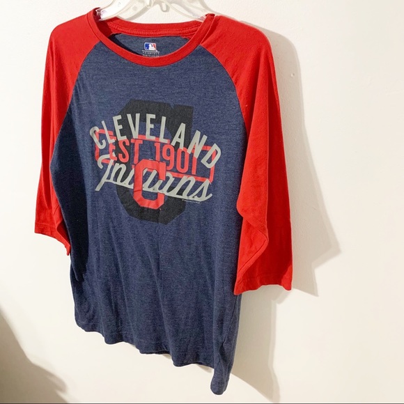 Genuine Merchandise Cleveland Indians Baseball Graphic Tee Dolman Sleeve Crewnec - Picture 2 of 8